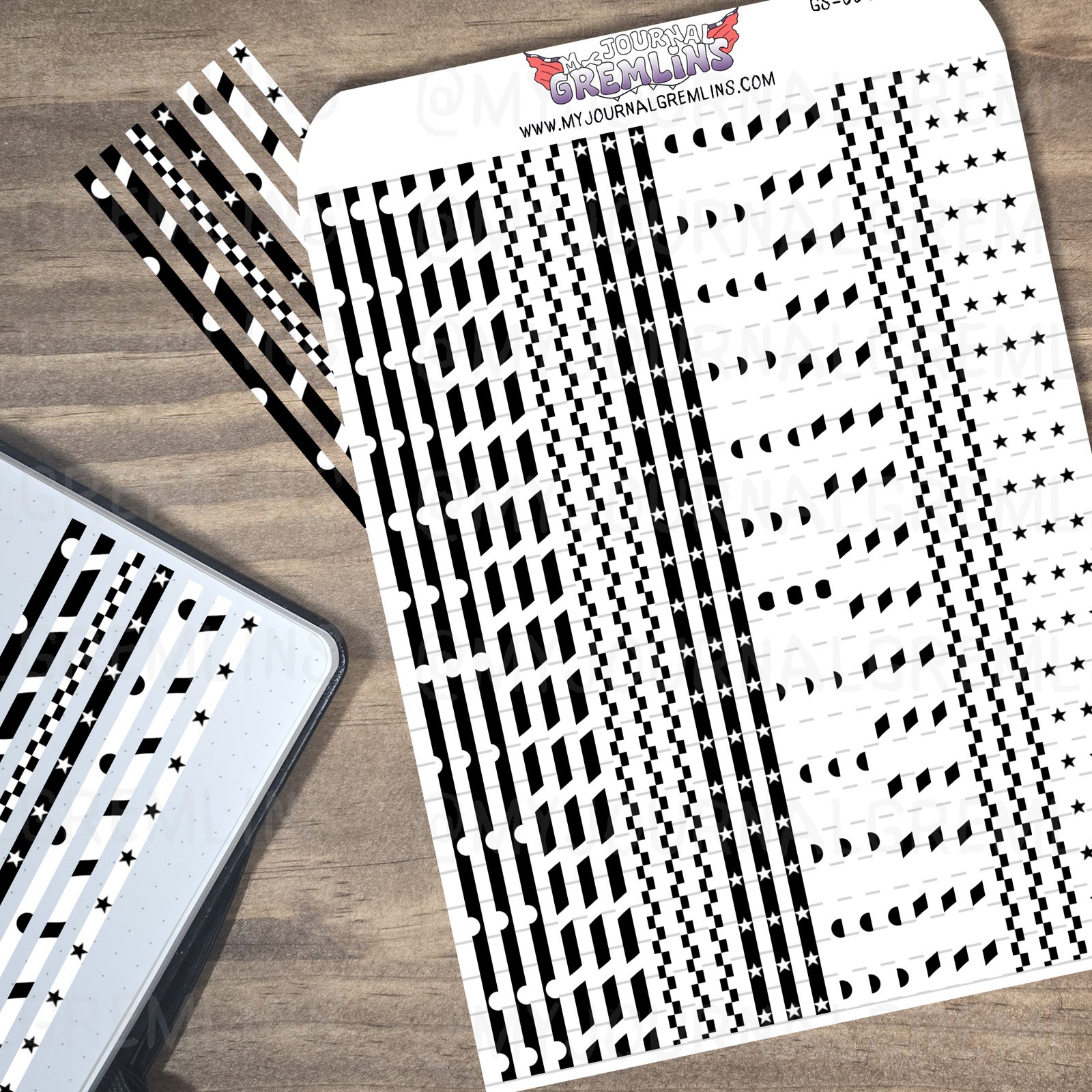 Black & White Sticker Strips